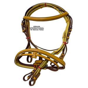 บังเหียนม้าหนังบุนวมนุ่มหรูหราพร้อมตะเข็บใบรายละเอียดฮาร์ดแวร์สแตนเลสทำด้วยมือกำหนดสีเองได้ - Product Image 2