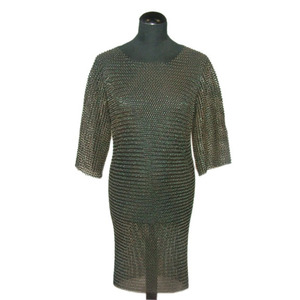 Cota de malla antigua Hauberk bruñida y pulida armadura de metal impresión offset artículo de regalo - Product Image 2