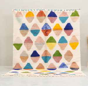 Tapis marocains en laine noués à la main Tapis en laine à motif abstrait pour la maison et le salon - Product Image 1