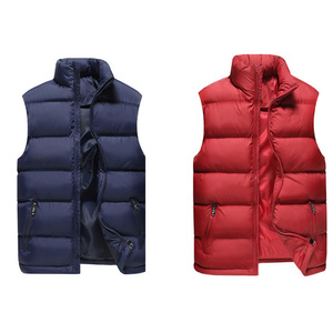 Chaleco de pesca con cuello levantado de talla grande para hombre, chaqueta de plumón hinchada impermeable de poliéster, tela de lona informal de estilo burbuja transpirable - Product Image 3