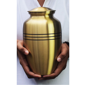 Blue Hand Engraved <b>Small</b> Eco-friendly Cremation Urn 1 Velvet <b>Box</b> 3 cu.in Aluminium Lovely Pattern Polished Finish Lovely - Product Image 6