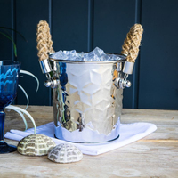 DAANI Seau à glace de luxe en aluminium en forme de tête de cerf, double paroi, 5L, étanche, pour fêtes et bars