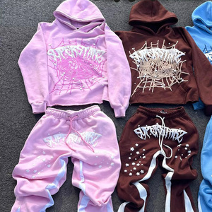 Survêtement évasé survêtement lavé à l'acide pour hommes personnalisé tarif de gros imprimé lavé à l'acide évasé survêtement et ensemble de sweat à capuche - Product Image 3