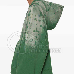 เสื้อฮู้ดดี้ผู้ชายสไตล์วินเทจ ย้อมสีแบบแอซิดวอช ผ้าฝ้ายฟอกสีสไตล์สตรีทแวร์ ปี 2026 รับทำโลโก้ตามสั่ง - Product Image 2