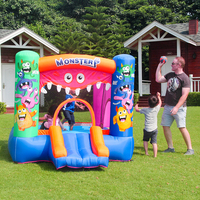 Château gonflable monstre avec toboggan, structure de saut gonflable pour enfants