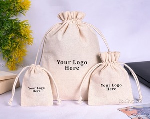 Personalized Organic Cotton Drawstring Bag Eco-Friendly Jewelry Packaging Pouch Custom Logo Favor Bags Bulk Cotton Pouches - Product Image 2