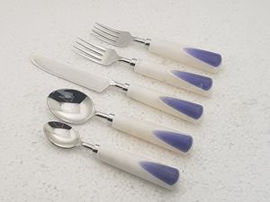 Résine/marbre poignée moderne couverts couverts vaisselle 5 pièces ensemble de dîner pour mariage hôtel bureau maison bureaux et fêtes de noël - Product Image 4