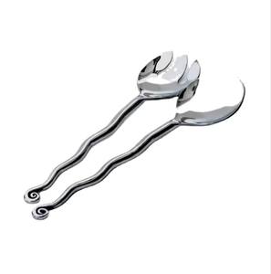 Ensemble de couverts en acier inoxydable plaqué or en forme de larme classique poignée ondulée ustensiles de cuisine ensemble de couverts en or en forme de larme classique - Product Image 1