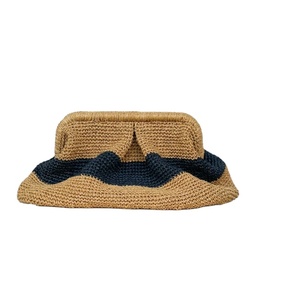 Bolso de paja tejido de un solo hombro para mujer, bolso tejido a mano, bolso de paja, bolsas de playa de macramé de ganchillo, directo del proveedor indio - Product Image 1