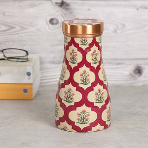 Bouteille d'eau en cuivre pur imprimé Design pot de chevet bouteille d'eau pour cadeaux d'affaires cadeau de mariage chambre décoration bouteille d'eau - Product Image 5