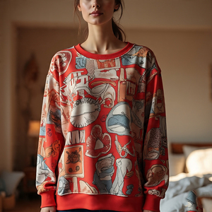 Sudaderas con estampado digital personalizado, ropa deportiva, sudaderas extragrandes de manga larga, sudaderas ajustadas con estampado gráfico, sudaderas para mujer - Product Image 4