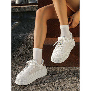 SEASTAR Femmes Preppy College Sports Style Plate-forme Chaussures de marche à lacets Perle Casual Chunky Design pour une utilisation en extérieur Tous - Product Image 5