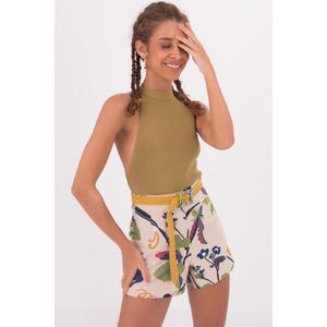 เสื้อถักคอเชือกผูก - สีเขียว - Product Image 1