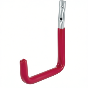 VORMANN Galvanized Steel Wall Hook U-Shaped Red Rubber Projection 250 mm Coat <b>Rack</b> - Product Image 3
