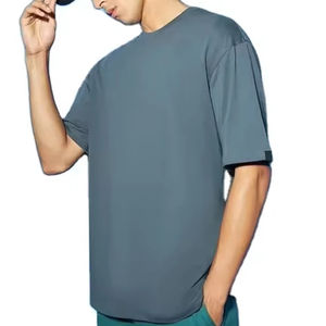 Camisetas de alta calidad para hombre, 100% algodón grueso, cuello simulado, estilo oversize, corte cuadrado, para hombre. - Product Image 4