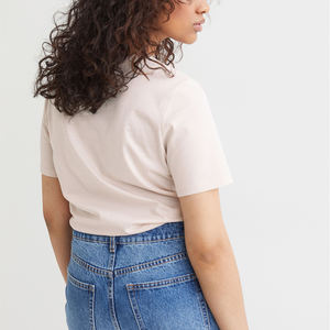 Camiseta de moda con logotipo personalizado para mujer, camisetas ajustadas, camiseta de manga de burbuja de punto, camiseta para mujer - Product Image 5