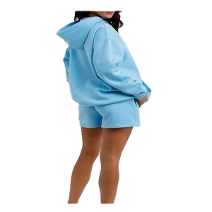 Sudadera con Capucha Color Cielo Bordada Personalizada OEM, Ropa Deportiva de Alta Calidad, Sudadera de Forro Polar para Gimnasio, 100% Algodón, Sudadera Extra Grande para Mujer - Product Image 4