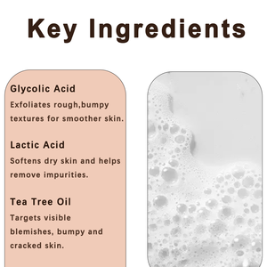 Limpiador Corporal Exfoliante con Ácido Glicólico y Láctico AHA de Marca Privada, Eliminador de Imperfecciones KP, Limpiador Espumoso para Queratosis Pilaris, Acné y Envejecimiento - Product Image 3