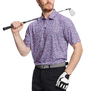 2025 logotipo personalizado de nuevo diseño de lujo de alta calidad 80% poliéster 20% Spandex gráfico impreso de gran tamaño Golf Polo camisetas hombres - Product Image 2