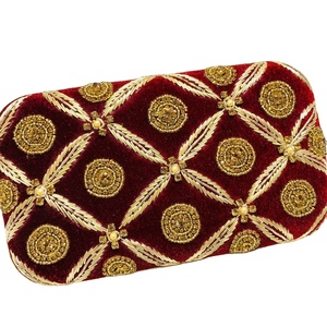 Ethnic Designer Box <b>Clutches</b> | Handmade Exclusive Designer Bridal Wedding Ladies Box <b>Clutch</b> <b>Bag</b> - Product Image 1