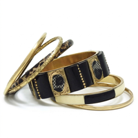 Bracelets en verre et en laiton, ensemble de bracelets au design indien, bijoux tendance et à la mode avec couleur et taille personnalisables pour unisexe