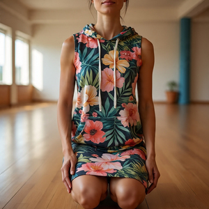 Sweat à capuche sublimation d'entraînement pull d'entraînement femmes 100% coton imprimé hauts sans manches femmes - Product Image 4