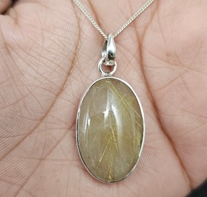 Colgante de plata rutilo dorado natural Plata de Ley 925 - Product Image 3