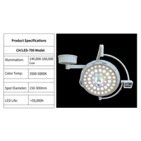 Lampe chirurgicale sans ombre LED RGB de luxe, 64 perles, 160 000 Lux, éclairage endoscopique pour bloc opératoire d'hôpital moderne