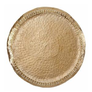 Placa de cargador de lujo, metal redondo grande con borde de diseñador, mesa de comedor decorativa, placa de cargador de servicio para decorar bodas - Product Image 6