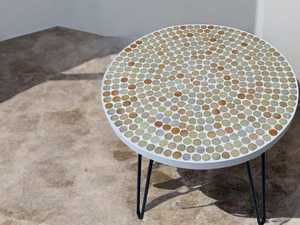 Dazzling <b>Mosaic</b> Side Table: Iridescent <b>Art</b> - Blue Coffee Table - Side Table - Livingroom Decor - Gift - Product Image 4