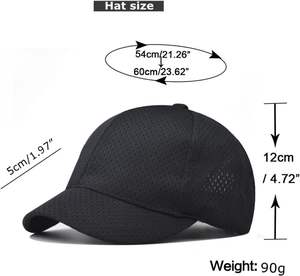 Casquette de baseball à bord court, chapeau d'entraînement à bord court uni réglable chapeau de pêche athlétisme chapeau de camionneur maille - Product Image 4