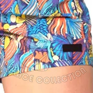 Pantalones cortos con abertura lateral en contraste con cordón, pantalones cortos femeninos de Cintura elástica de Algodón 100% con etiqueta privada - Product Image 5