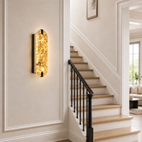 Applique murale moderne en albâtre, luminaires de vanité en pierre noire pour miroir de salle de bain, chambre, couloir et salon