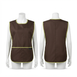 Chaqueta de Barbería para Mujer, Premium, 180 GSM, Polialgodón, Panel de Pecho Estampado Blanco, Uniforme de Salón, Logotipo Personalizado por Transferencia Térmica, OEM - Product Image 3