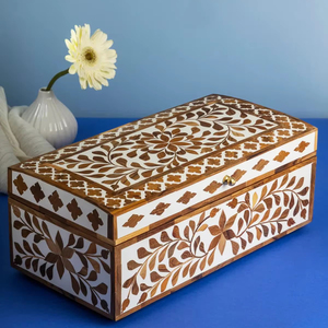 Cajas de joyería con incrustaciones de hueso, organizador de mesa clásico, muebles con incrustaciones de hueso - Product Image 1