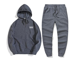 ชุดวิ่งสีเดียวพร้อมกางเกงวิ่ง,ชุดวิ่งแบบสวมมีฮู้ดทำจากผ้าขนสัตว์พิมพ์โลโก้เป็นส่วนตัว - Product Image 4