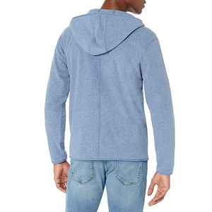 Sweat à capuche zippé d'hiver pour hommes écologique et respirant polaire poids lourd en coton brodé Streetwear vente en gros - Product Image 5