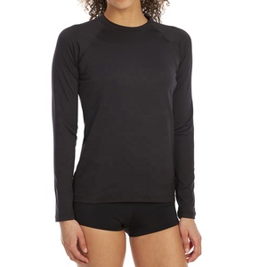 Camiseta de Compresión de Manga Corta para Mujer, de Algodón/Poliéster, con Protección UV y Logotipo Personalizado para Adultos, en Oferta - Product Image 1