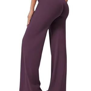 Leggings de Mujer de Última Tendencia, Pantalones de Yoga Cruzados con Control de Abdomen, Cintura Alta y Pierna Ancha - Product Image 1