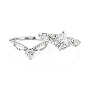 Jeulia <b>Infinity</b> Twist Pear Cut Engagement Ring Set - Product Image 2