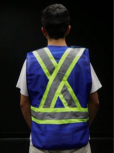 Gilet in Rete Stile Jersey con Striscia Riflettente Rimovibile Giacca da Lavoro di Sicurezza Industriale - Product Image 3