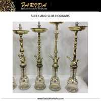 Chicha Farida élégante et fine, de luxe, mini, en laiton égyptien, avec miroir, style traditionnel et moderne torsadé, avec tuyau lavable de deux mètres, noire