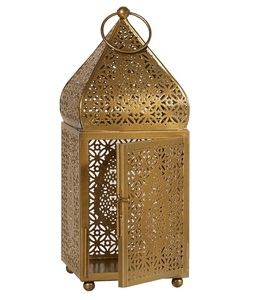 Metal al aire libre colgante decorativo estilo marroquí Ramadán linterna vidrio candelabros linternas y velas. - Product Image 5