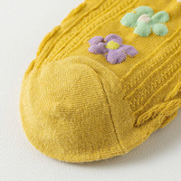 Chaussettes en coton tricoté avec broderie florale 3D, matière douce et chaude, logo personnalisé, pour femmes, boutique, usage quotidien automne-hiver