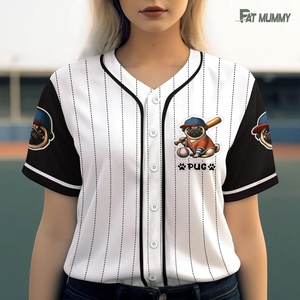Maillot de baseball décontracté et amusant à motif de personnage, grande taille, pour les amateurs de dessins animés et de films, imprimé par transfert thermique, 100 % coton - Product Image 2
