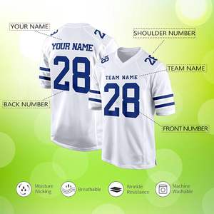 Maillots de football américain personnalisés de haute qualité personnalisation complète de l'équipe disponible en plusieurs tailles avec manches courtes pour les joueurs - Product Image 2