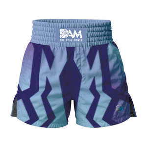 กางเกงขาสั้นฝึกซ้อมสำหรับผู้ชายน้ำหนักเบาออกแบบได้ตามต้องการ MMA มีระบายตกแต่งคิกบ็อกซิ่งทรงสูง - Product Image 1