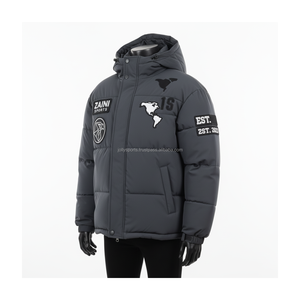 เสื้อแจ็คเก็ตขนเป็ดสำหรับผู้ชายเสื้อแจ็คเก็ตขนเป็ด380GSM กันลมโพลีเอสเตอร์ปักโลโก้ออกแบบได้ตามต้องการ - Product Image 3