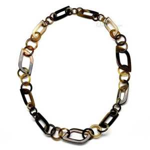 Collier pendentif en corne de buffle élégant de haute qualité fait à la main en résine bois métal os avec diamant et perle conception de chaîne unique - Product Image 4