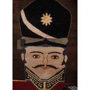 พรมขนสัตว์และไหมถักมือสีเบจและสีน้ำตาล รุ่น Majnun รูปทรงสี่เหลี่ยมผืนผ้า ทำจากฝ้ายออร์แกนิก สำหรับห้องนั่งเล่น ดีไซน์ลายปอกระเจาแบบแปลกใหม่-Sns-7040 - Product Image 3